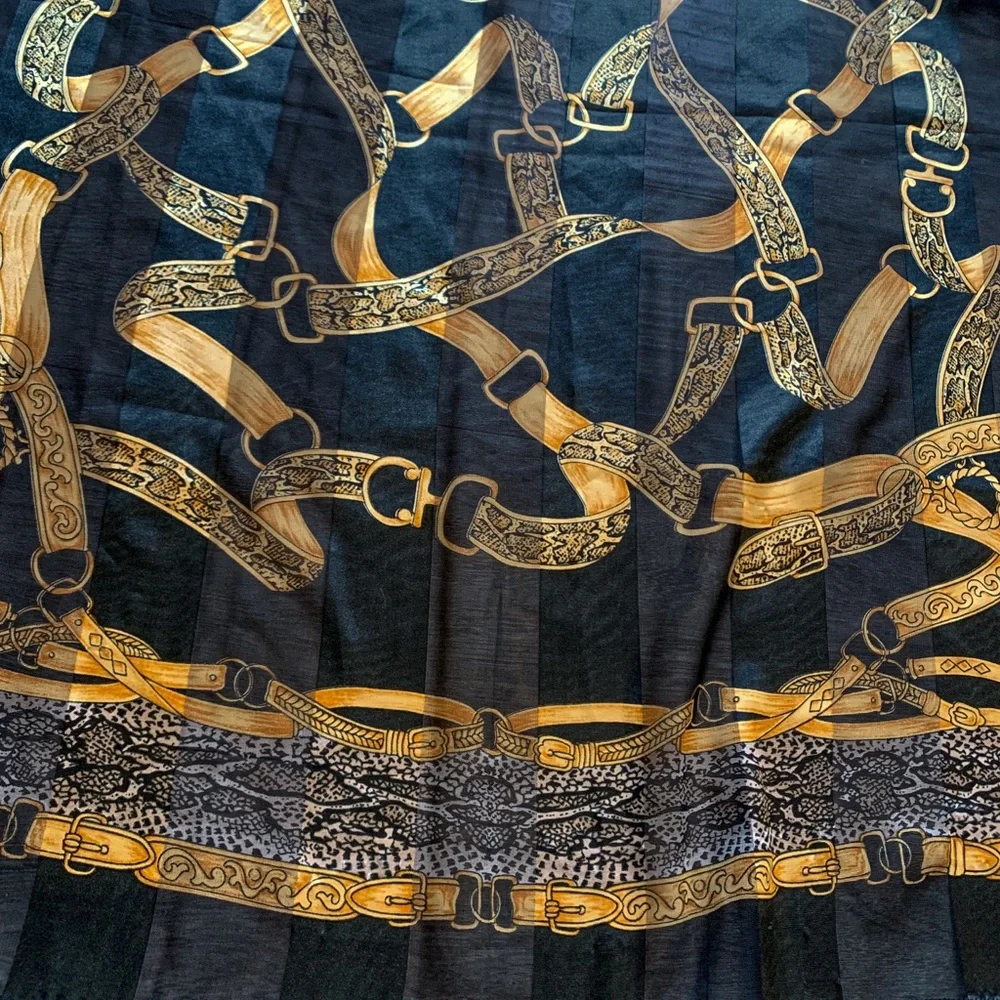 Elegant Black and Gold Printed Women's Scarf